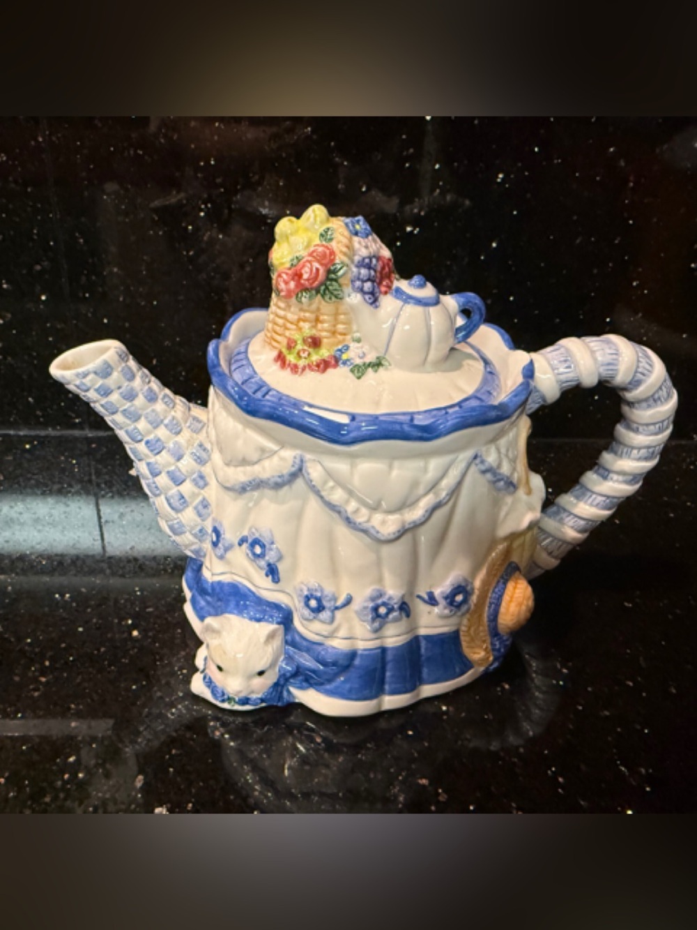 ✨ Vintage AVON Blue Rose Collection Ceramic Teapot